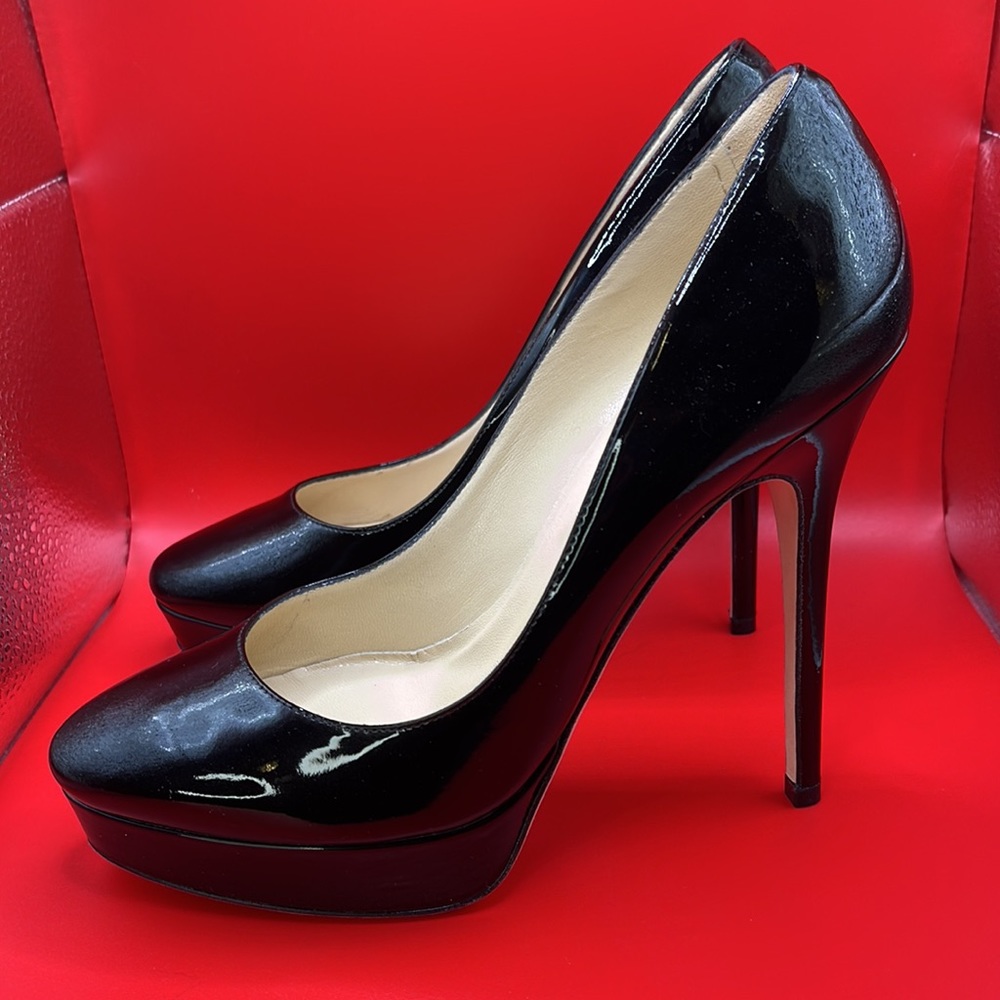 Jimmy Choo patent leather cosmic platform heel